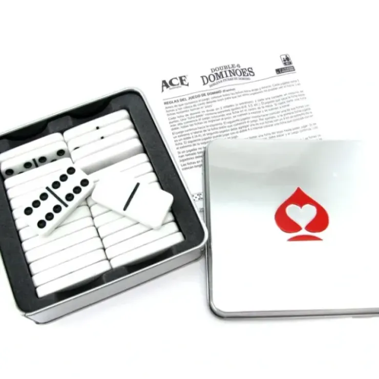 Board Games>Ace Double Six Dominoes Game in Tin Case for 2 to 4 Players - 28 Dominoes - Your Source for Gaming Essentials