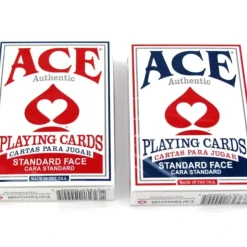 Cards>Ace Standard Size Playing Cards with Standard Faces - 1 Red Deck and 1 Blue Deck - Your Source for Gaming Essentials
