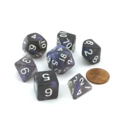 Dice>Acrylic Stardust 7-Die Polyhedral 16mm Dice Set - Galaxy - Your Source for Gaming Essentials