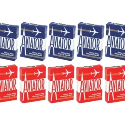 Cards>Aviator Standard Index Playing Cards - 5 Red Decks and 5 Blue Decks - Your Source for Gaming Essentials