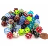 Dice>Bag of 50 Assorted Loose Mini 12mm D20 Dice - Your Source for Gaming Essentials