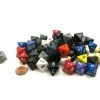 Dice>Bag of 50 Assorted Loose Opaque Polyhedral 15mm D8 Dice - Your Source for Gaming Essentials