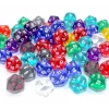 Dice>Bag of 50 Assorted Loose Translucent d20 Dice - Your Source for Gaming Essentials