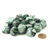 Dice>Bag of 20 Gemini Polyhedral Dice - Black-Grey with Green Numbers - Your Source for Gaming Essentials