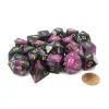 Dice>Bag of 20 Gemini Polyhedral Dice - Black-Purple with Gold Numbers - Your Source for Gaming Essentials