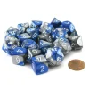 Dice>Bag of 20 Gemini Polyhedral Dice - Blue-Steel with White Numbers - Your Source for Gaming Essentials
