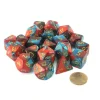 Dice>Bag of 20 Gemini Polyhedral Dice - Red-Teal with Gold Numbers - Your Source for Gaming Essentials
