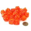Dice>Bag of 20 Ghostly Glow Polyhedral Dice - Orange with Yellow Numbers - Your Source for Gaming Essentials