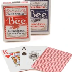 Cards>Bee Jumbo Index Poker Playing Cards - 1 Red and 1 Blue Deck - Your Source for Gaming Essentials