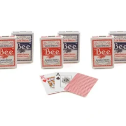 Cards>Bee Jumbo Index Poker Playing Cards - 3 Red and 3 Blue Decks - Your Source for Gaming Essentials