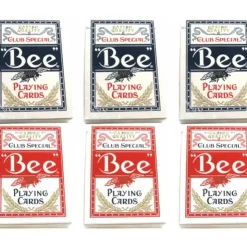 Cards>Bee No.92 Standard Index Poker Playing Cards - 3 Red and 3 Blue Decks - Your Source for Gaming Essentials