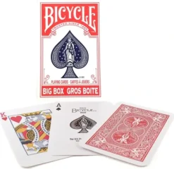 Cards>Bicycle Big Box Red Playing Cards - 4.5" Wide x 7" Tall Large Jumbo Card Deck - Your Source for Gaming Essentials