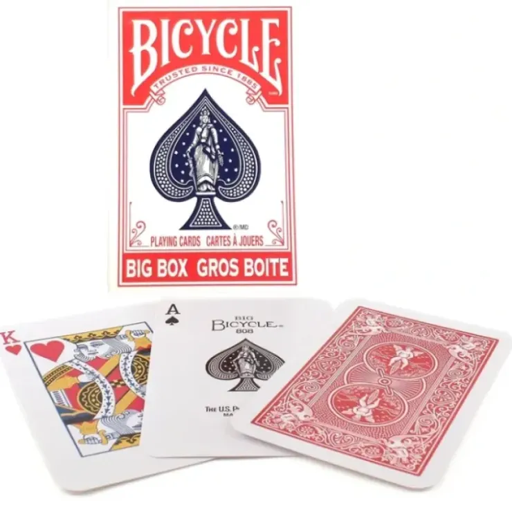 Cards>Bicycle Big Box Red Playing Cards - 4.5" Wide x 7" Tall Large Jumbo Card Deck - Your Source for Gaming Essentials