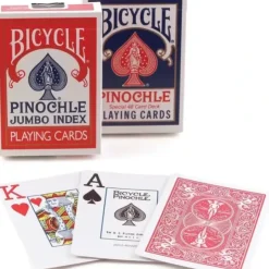 Cards>Bicycle Pinochle Jumbo Index Playing Cards - 1 Red and 1 Blue Deck - Your Source for Gaming Essentials