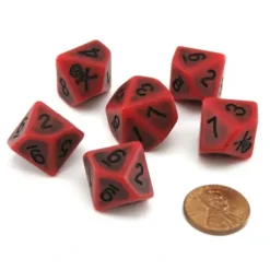 Dice>Blood & Plunder Blood D10 Dice Set - 6 Red 10-Sided Dice - Your Source for Gaming Essentials
