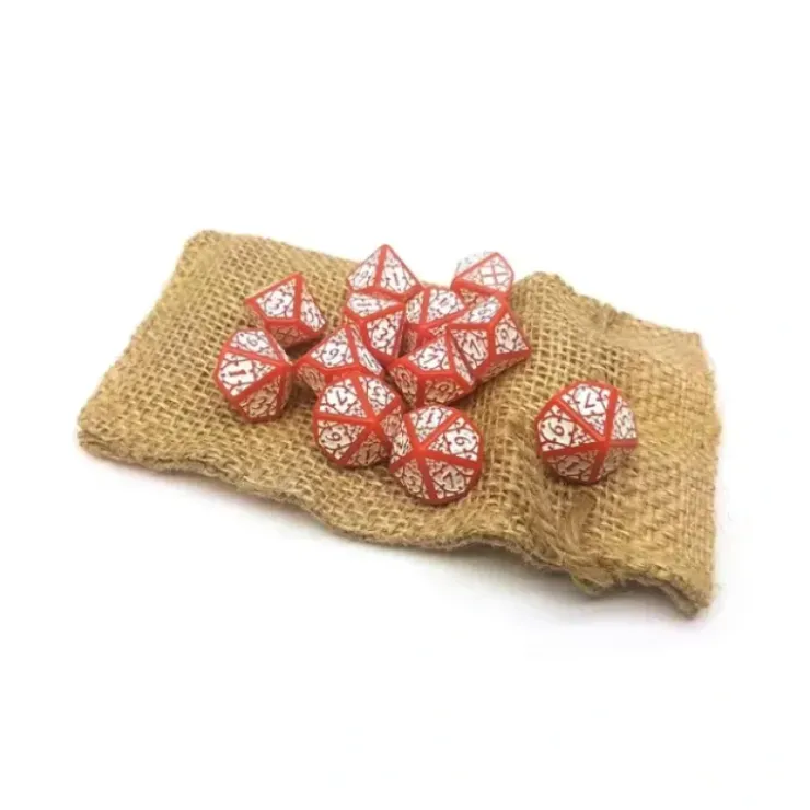 Dice>Blood & Plunder Pack of 12 D10 English Nationality Dice - Red with White - Your Source for Gaming Essentials