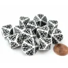 Dice>Blood & Plunder Pack of 12 D10 Unaligned Nationality Dice - White with Black - Your Source for Gaming Essentials