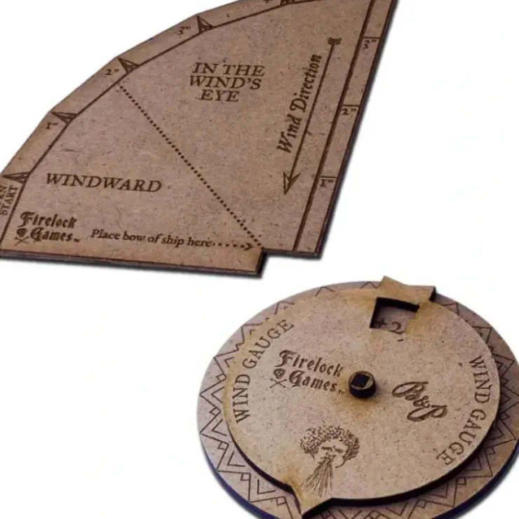 Board Games>Blood & Plunder Sea Template Set with Turning Gauge and Wind Direction Compass - Your Source for Gaming Essentials
