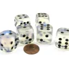 Dice>Borealis 20mm Big D6 Chessex Dice, 6 Pieces - Aquerple with Black Pips - Your Source for Gaming Essentials