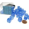 Dice>Borealis 12mm D6 Chessex Dice Block (36 Dice) - Sky Blue with White Pips - Your Source for Gaming Essentials