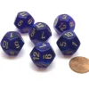 Dice>Borealis 18mm 12 Sided D12 Chessex Dice, 6 Pieces - Royal Purple with Gold - Your Source for Gaming Essentials