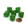 Dice>Borealis 16mm Tens D10 (00-90) Chessex Dice, 6 Pieces - Maple Green with Yellow - Your Source for Gaming Essentials