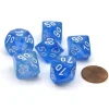 Dice>Borealis 16mm Tens D10 (00-90) Dice, 6 Pieces - Sky Blue with White Numbers - Your Source for Gaming Essentials