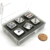 Dice>Box of 6 Zinc Metal Alloy D6 15mm Heavy Dice - Purple Pips - Your Source for Gaming Essentials