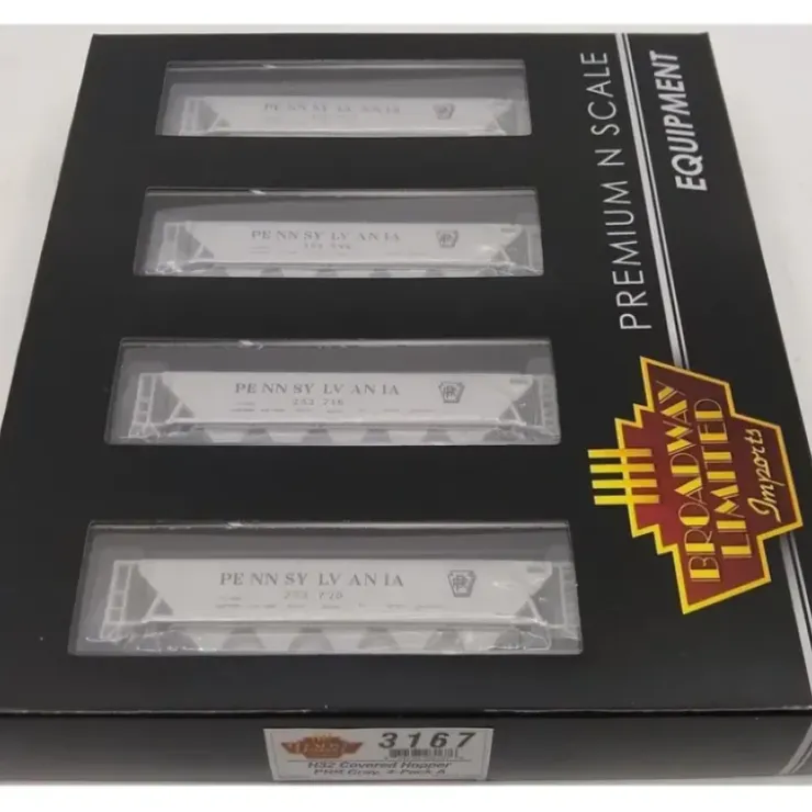 Broadway Limited 3167 N PRR Class H32 5-Bay Covered Hopper Set A (Pack of 4) - Your Source for Gaming Essentials