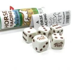 Dice>Brown Horse Racing Dice Game 5 Dice Set with Travel Tube and Instructions - Your Source for Gaming Essentials