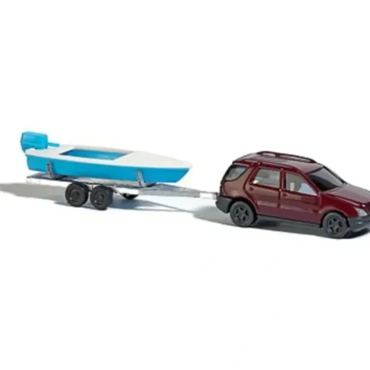 Busch 8334 1:160 N Mercedes-Benz M-Klasse SUV with Boat & Trailer - Your Source for Gaming Essentials