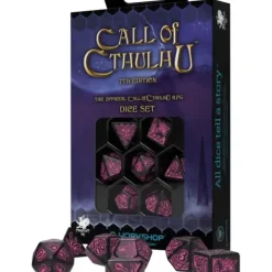 Dice>Call of Cthulhu: Dice Set Black/Magenta (7) - Your Source for Gaming Essentials