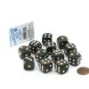 Dice>Case of 12 Deluxe Marble 16mm Round Edge Dice - Brown with White Pips - Your Source for Gaming Essentials