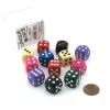 Dice>Case of 12 Deluxe Opaque 16mm Round Edge Dice - Assorted Colors - Your Source for Gaming Essentials