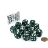 Dice>Case of 12 Deluxe Opaque 16mm Round Edge Dice - Green with White Pips - Your Source for Gaming Essentials