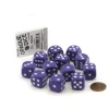 Dice>Case of 12 Deluxe Opaque 16mm Round Edge Dice - Purple with White Pips - Your Source for Gaming Essentials