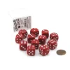 Dice>Case of 12 Deluxe Opaque 16mm Round Edge Dice - Red with White Pips - Your Source for Gaming Essentials