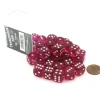 Dice>Case of 36 Deluxe Transparent Small 12mm Round Edge Dice - Magenta with White - Your Source for Gaming Essentials