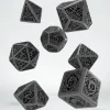 Dice>Celtic Dice Set 3D Grey/Black (7) - Your Source for Gaming Essentials