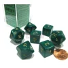 Dice>Cheater's Polyhedral 7-Dice Chessex Set - Pearlescent Green with Gold Numbers - Your Source for Gaming Essentials