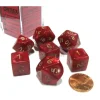 Dice>Cheater's Polyhedral 7-Dice Chessex Set - Pearlescent Red with Gold Numbers - Your Source for Gaming Essentials