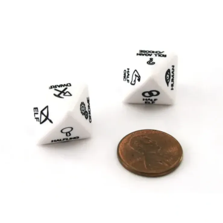 Dice>Chessex Custom Engraved 16mm D8 RPG Dice - 3rd Edition Race Dice (2) - Your Source for Gaming Essentials