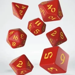 Dice>Classic Runic 7 Piece Polyhedral Dice Set - Red & Yellow - Your Source for Gaming Essentials