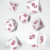 Dice>Classic Runic 7 Piece Polyhedral Dice Set - White & Red - Your Source for Gaming Essentials