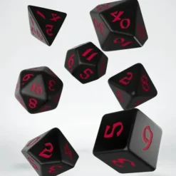 Dice>Classic Runic 7 Piece Polyhedral Dice Set - Black & Red - Your Source for Gaming Essentials