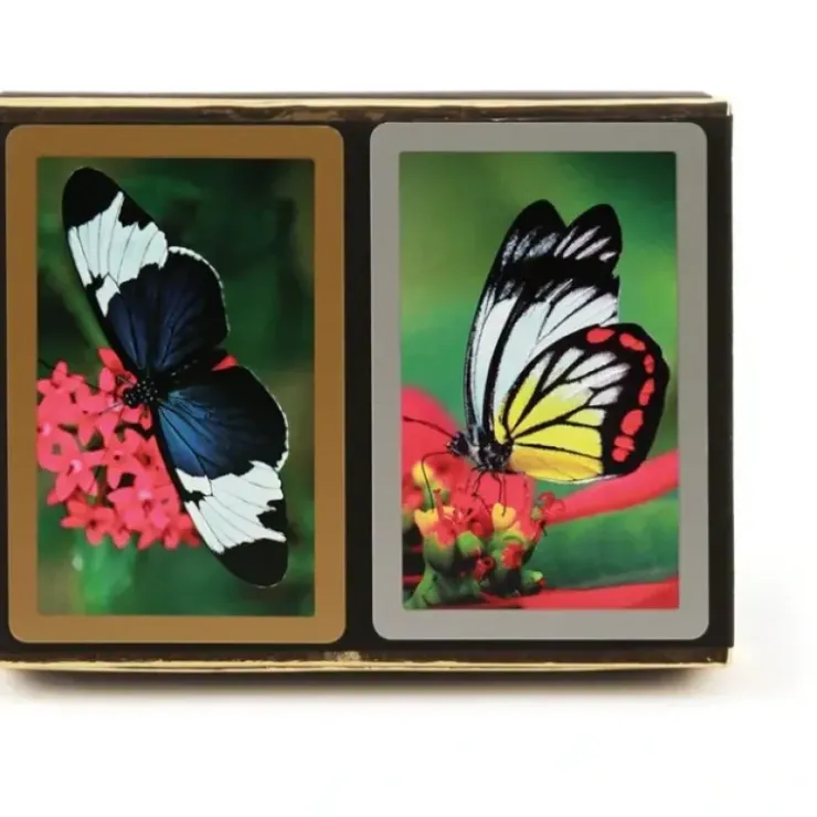 Cards>Congress Butterflies Jumbo Index Bridge Playing Cards - 2 Deck Set - Your Source for Gaming Essentials