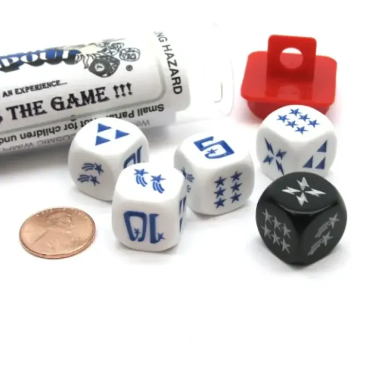 Dice>Cosmic Wimpout Dice Game - 5 Dice Set with Travel Tube and Instructions - Your Source for Gaming Essentials