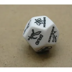Dice>Custom Engraved 19mm D12 RPG D&D Dice - 3rd Edition Class White Dice - Your Source for Gaming Essentials