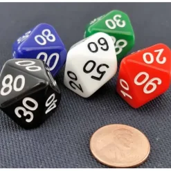 Dice>D10 'Decades' 00-90 Skew Dice - Choose Your Color - Your Source for Gaming Essentials