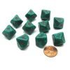 Dice>D10 Die 10 Piece Chessex Dice Set - Ankh Green with Red Pearlized Numbers - Your Source for Gaming Essentials